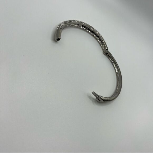 Lia Sophia Silver, Crystal Pave Hinged Bangle - Picture 6 of 7